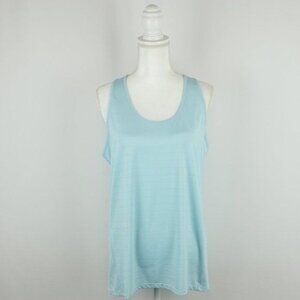 GoLite Women's Large Blue Striped Scoop Neck Racerback Activewear Tank Top
